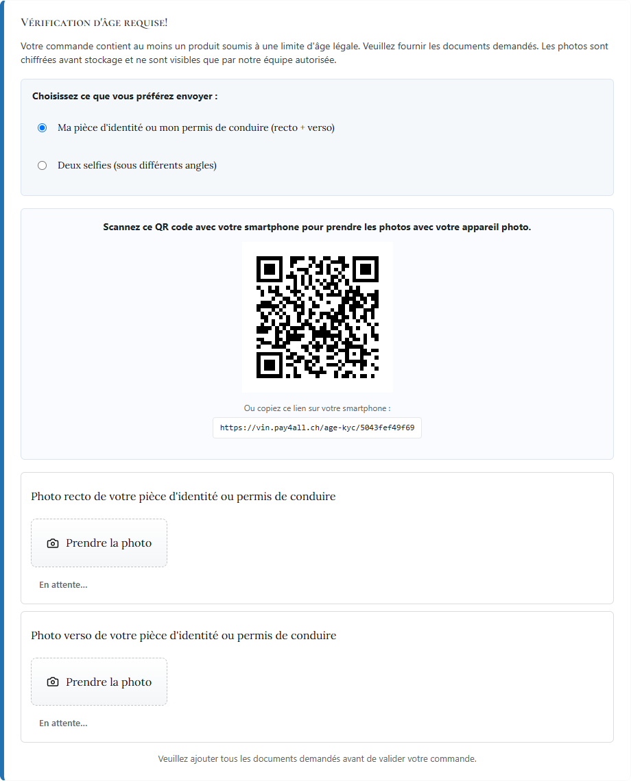 Capture d'écran 1 du plugin Pay4All Age